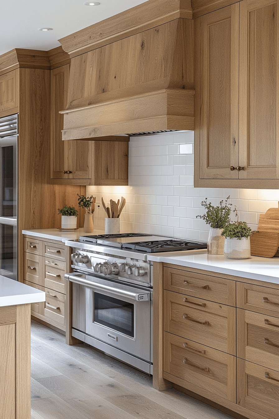 white oak kitchen cabinets