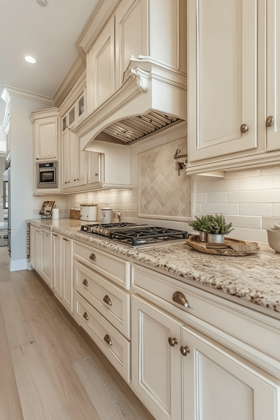 cream kitchen cabinets