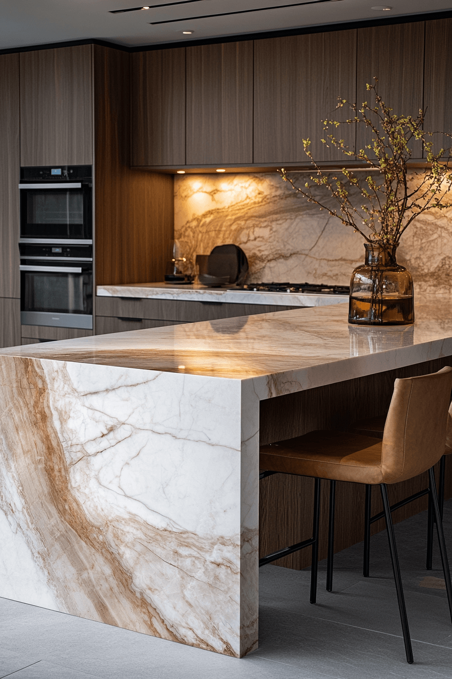 white marble kitchen