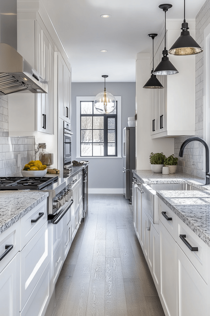 gray and white kitchen