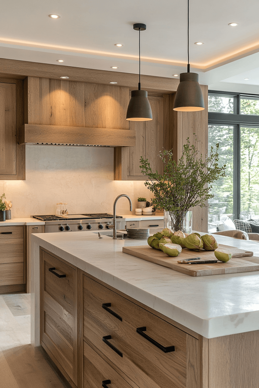 white oak kitchen cabinets
