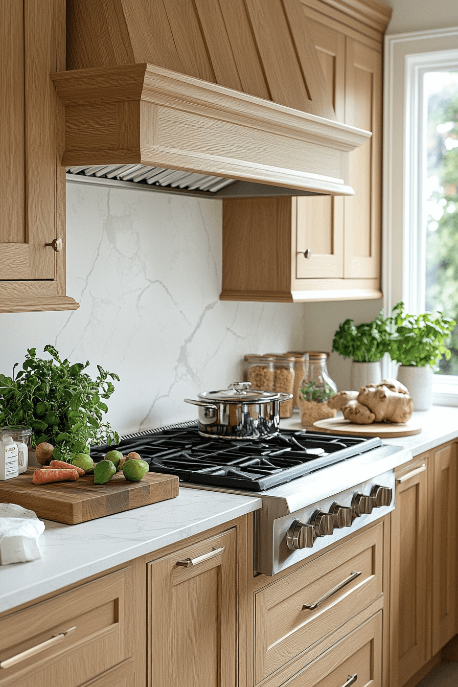 white oak kitchen cabinets