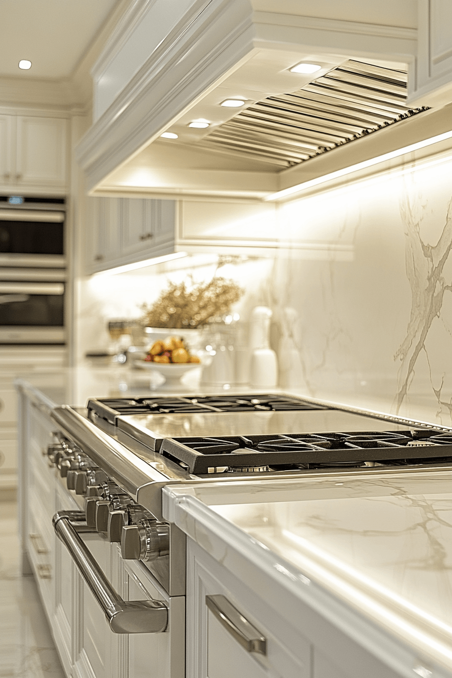 white marble kitchen