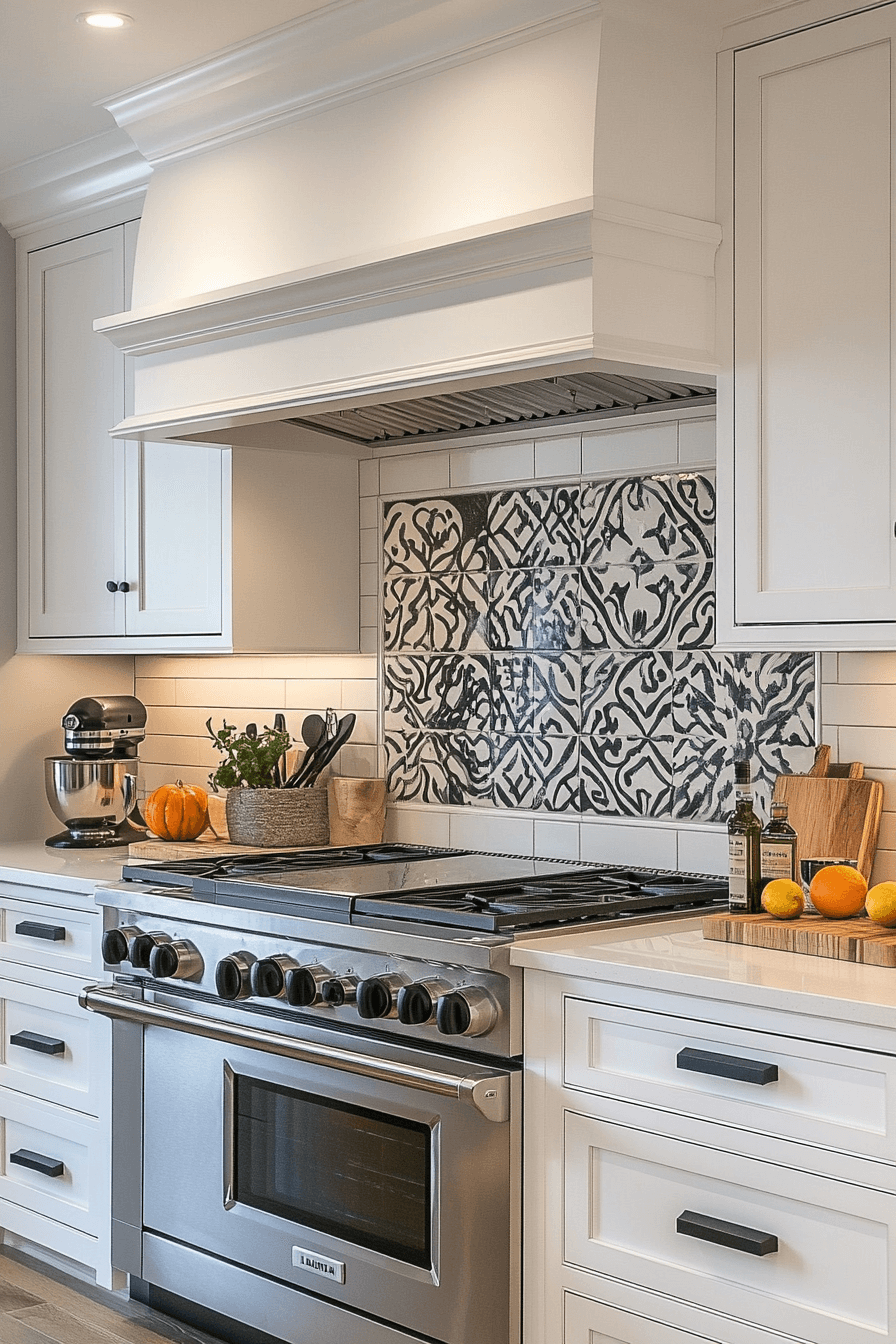 kitchen backsplash with white cabinets