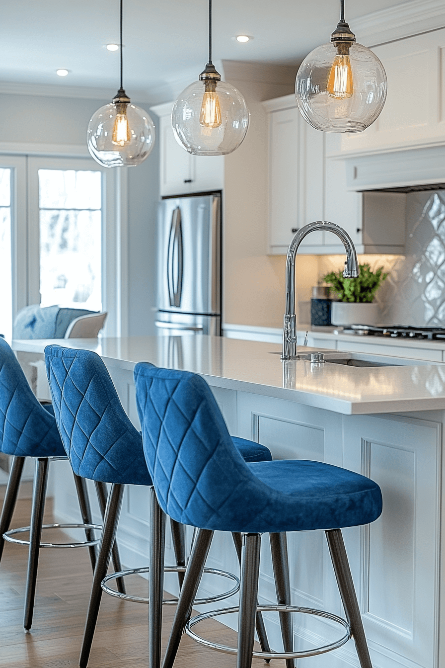 blue and white kitchen