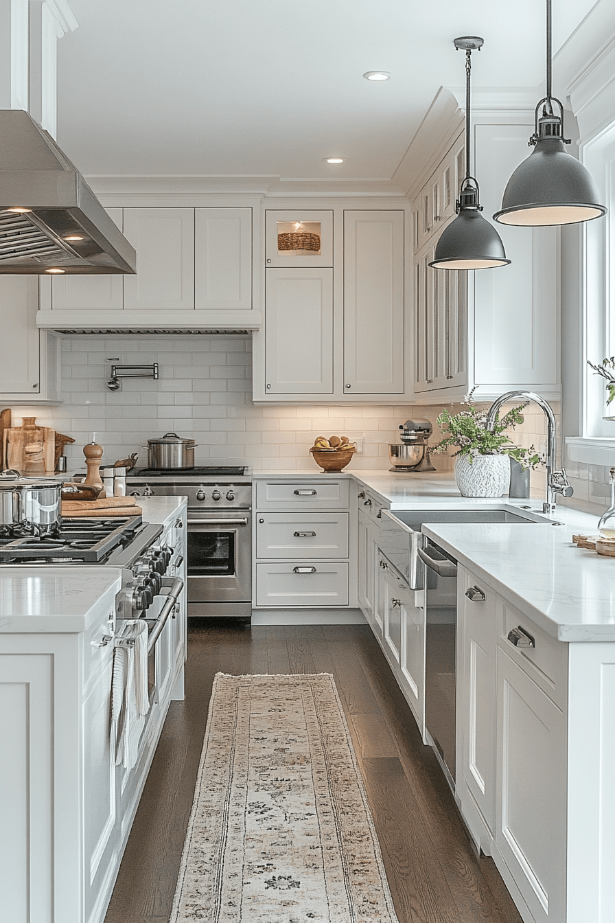 grey and white kitchen