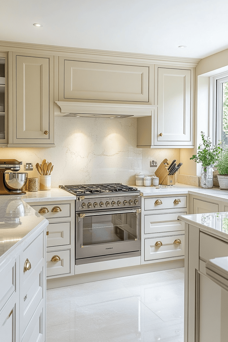 cream kitchen cabinets