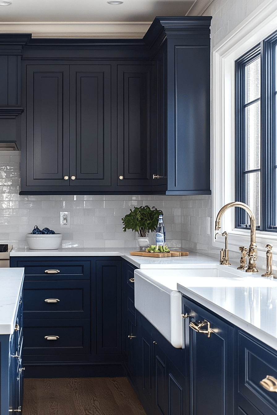 blue and white kitchen