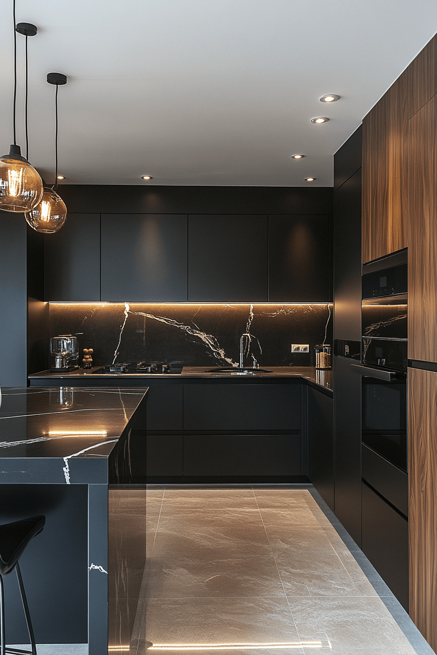black and white kitchen cabinets