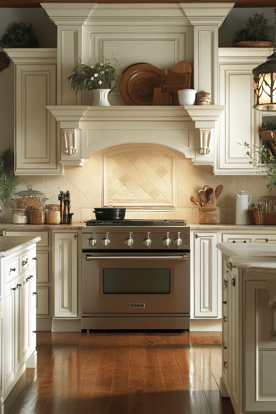 cream kitchen cabinets