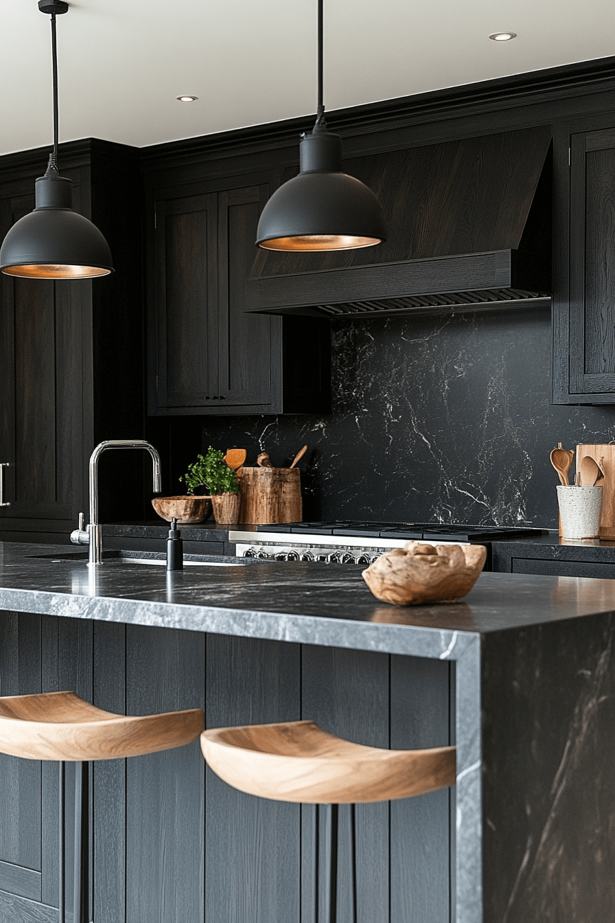 black and white kitchen cabinets