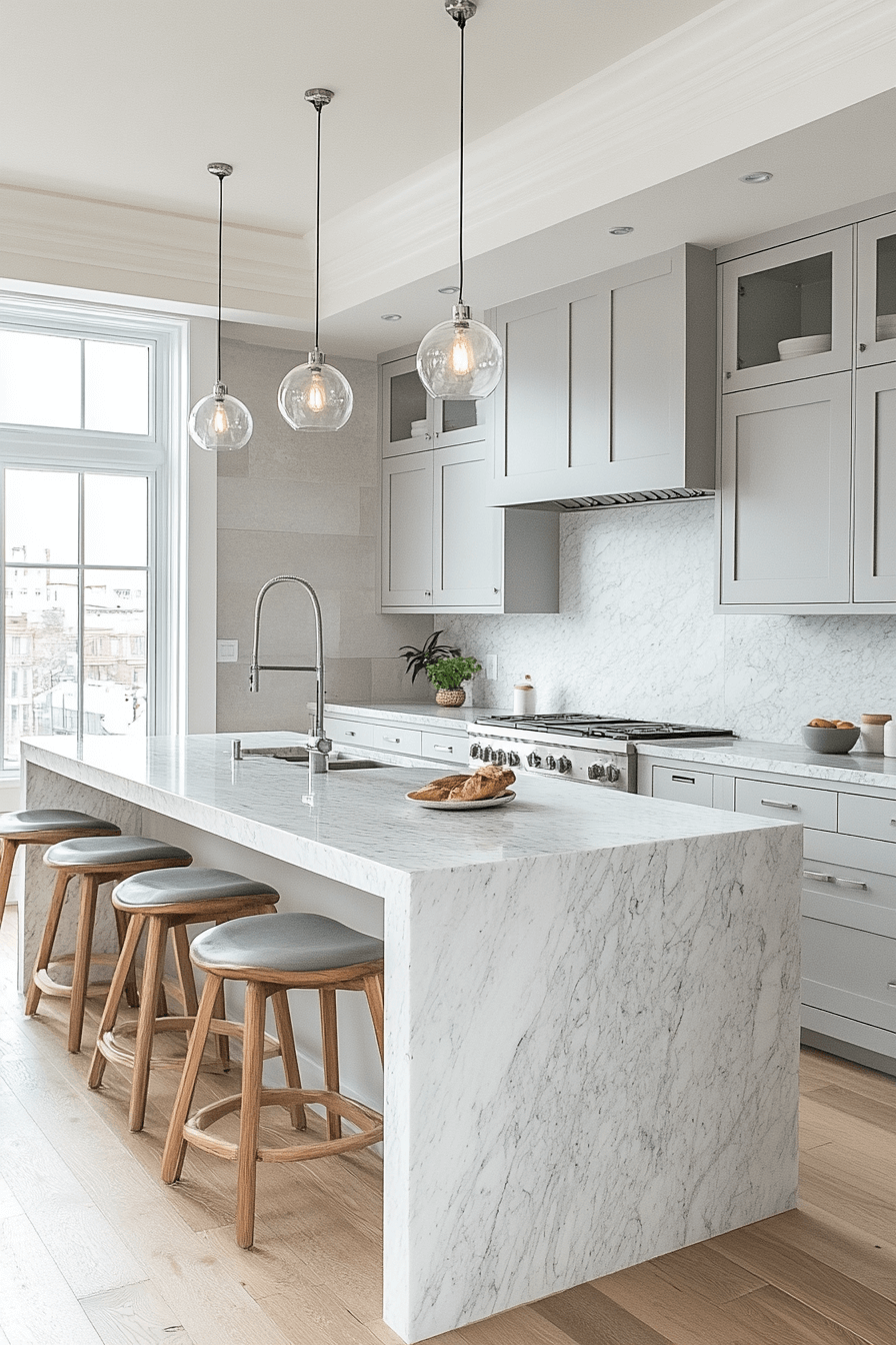 grey and white kitchen