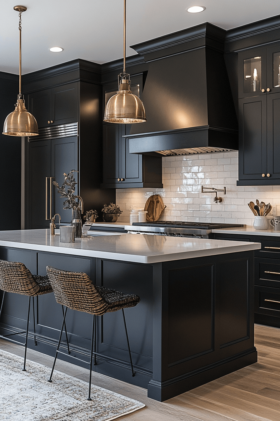 black and white kitchen cabinets