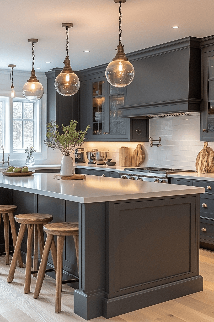 grey and white kitchen