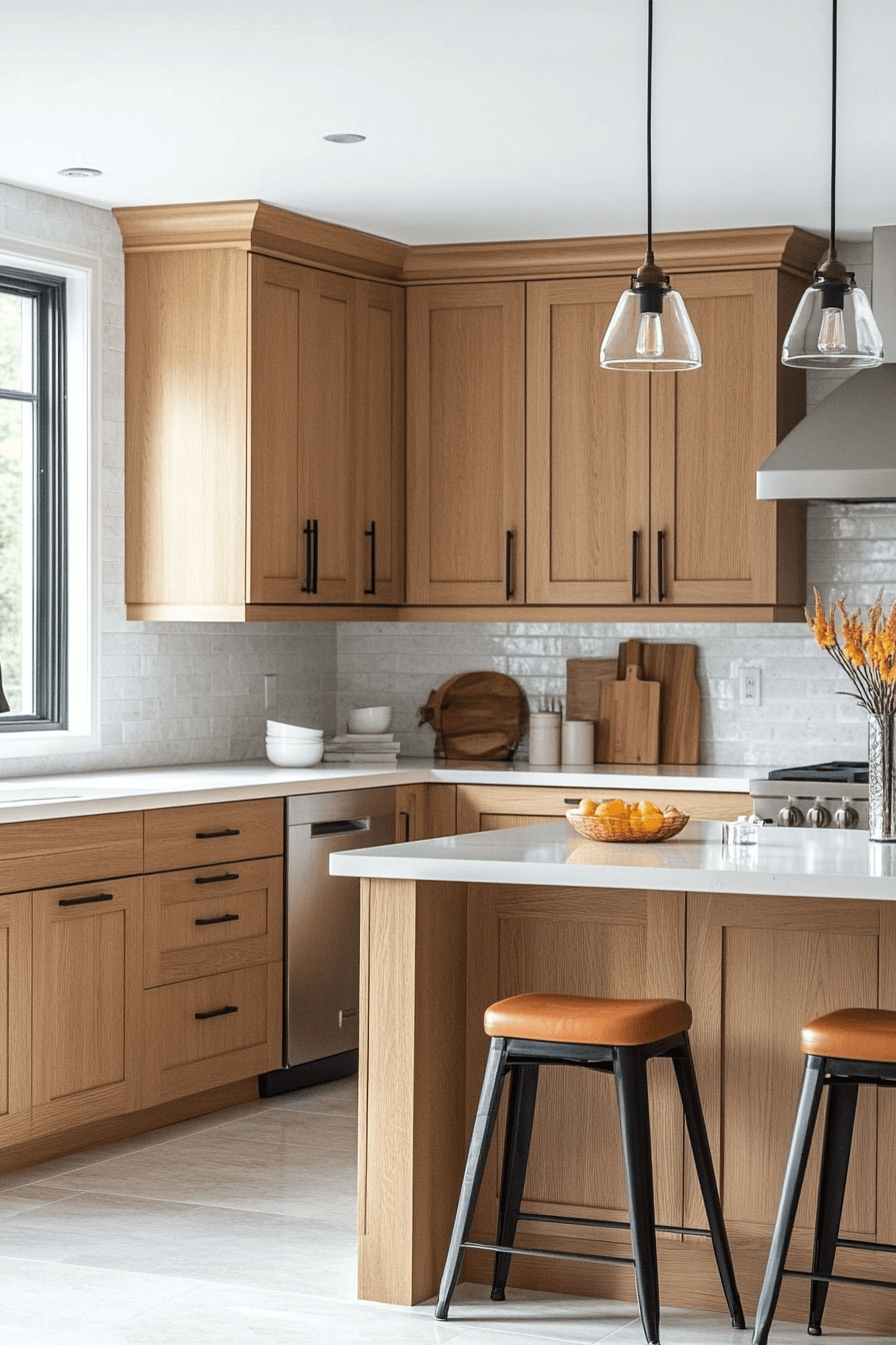 white oak kitchen cabinets