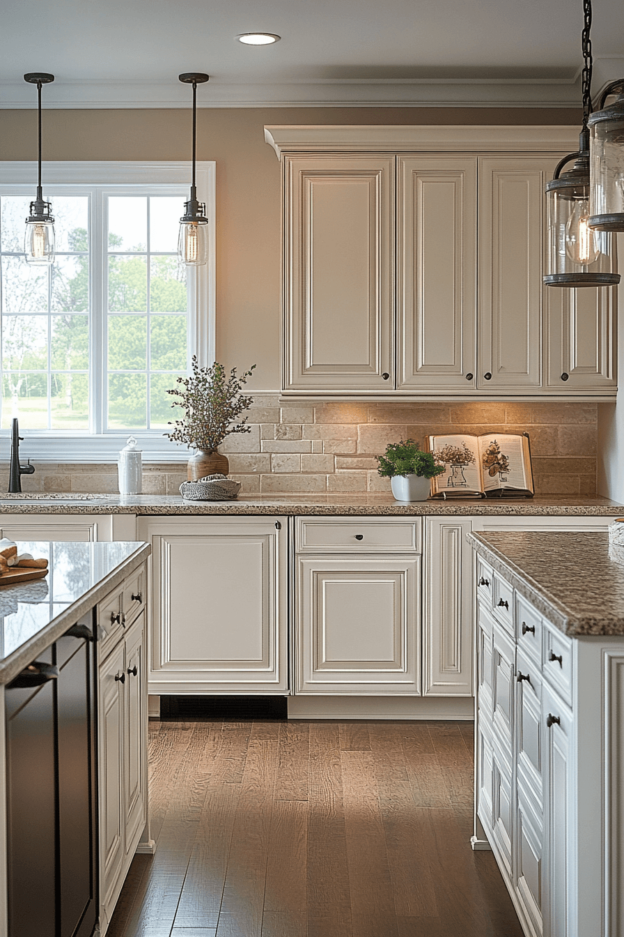 cream kitchen cabinets