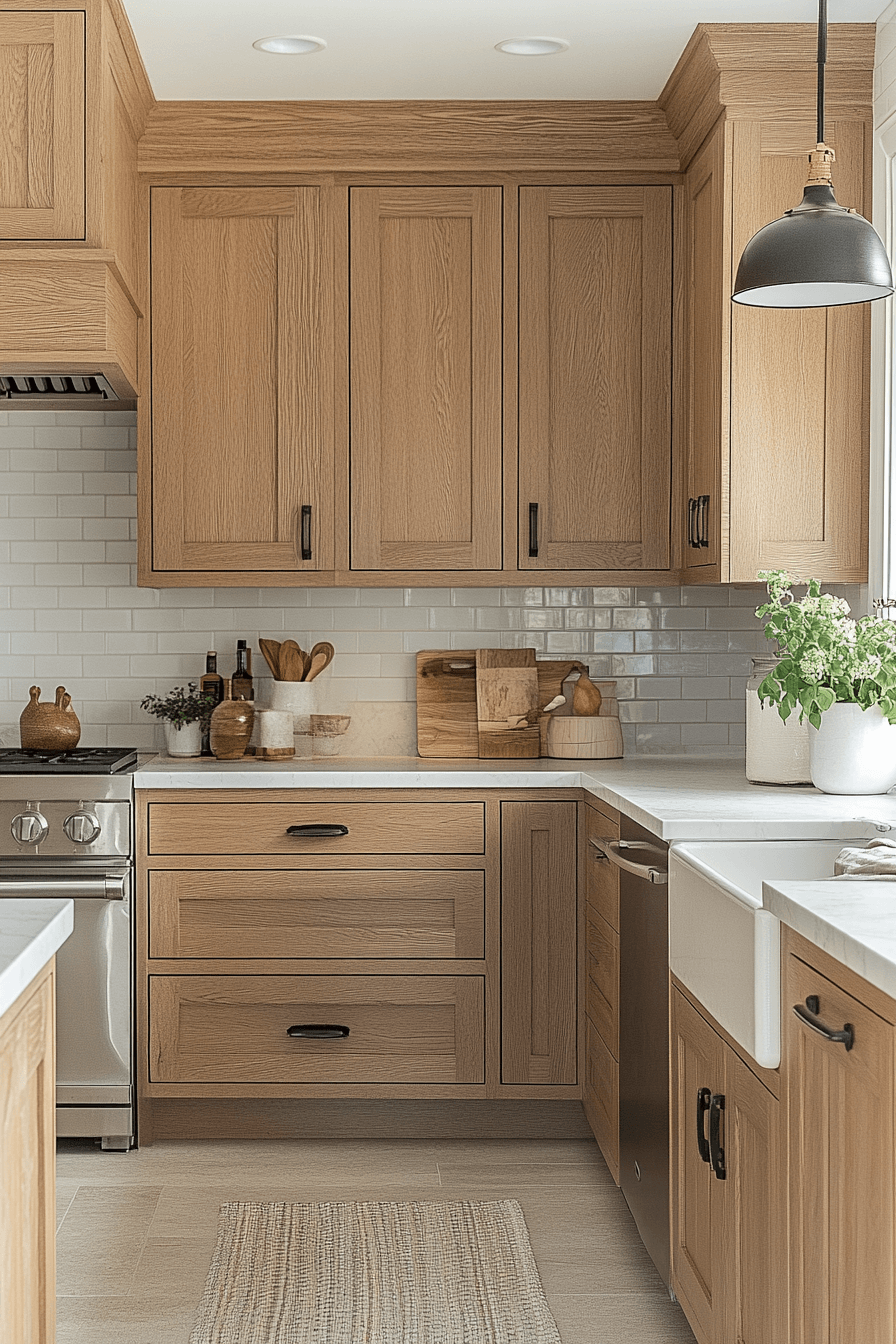 white oak kitchen cabinets