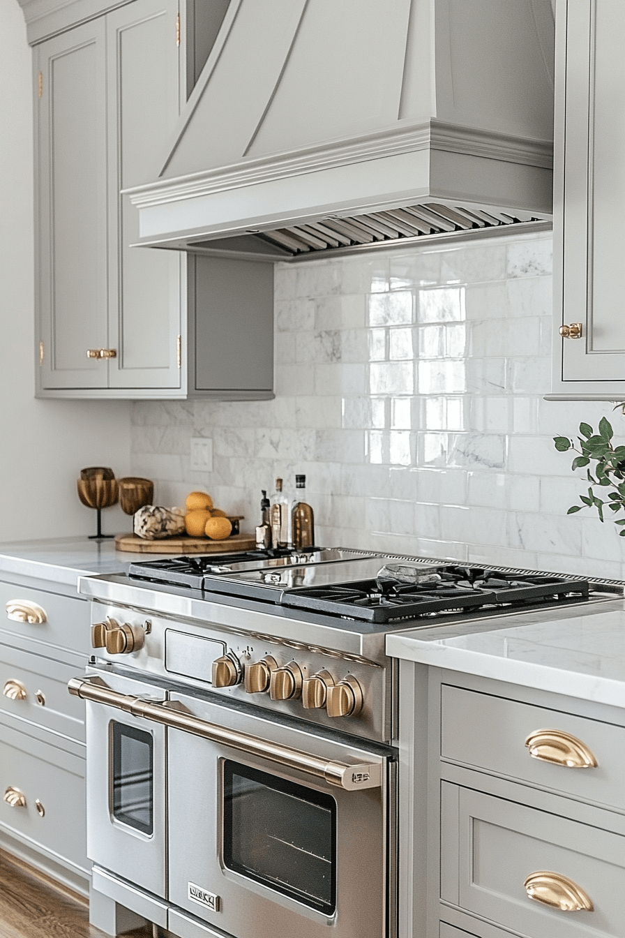 grey and white kitchen