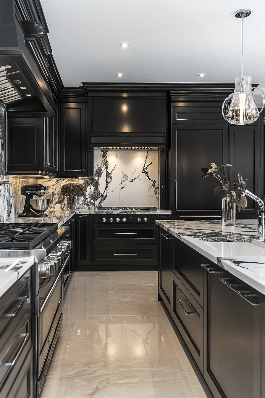 black and white kitchen cabinets