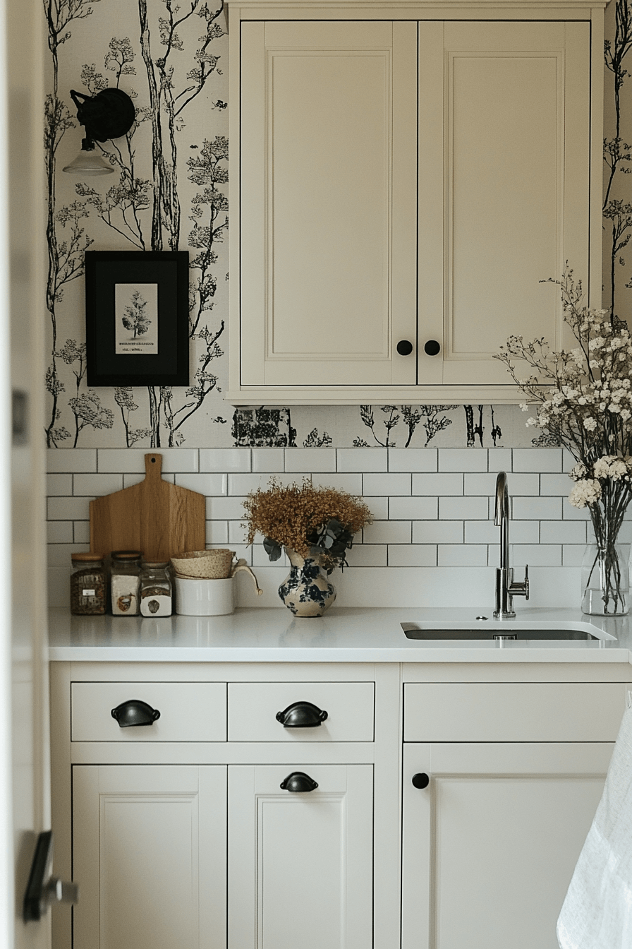 kitchen backsplash with white cabinets