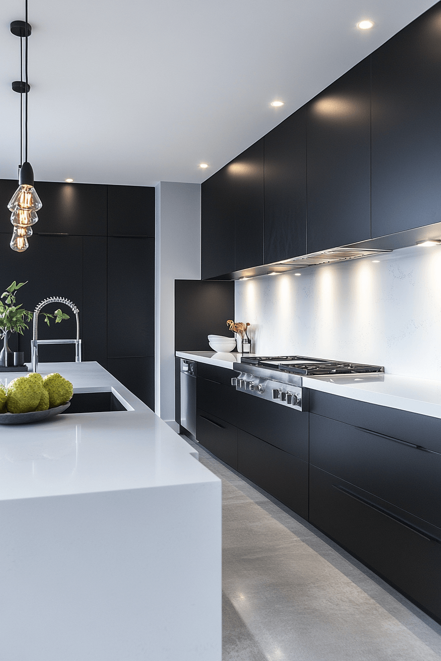 black and white kitchen cabinets