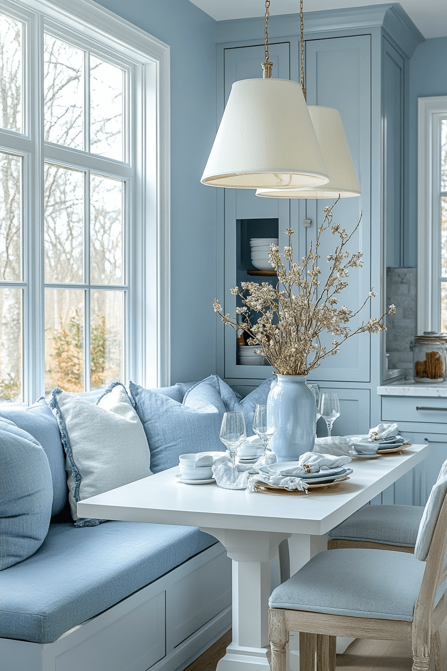 blue and white kitchen