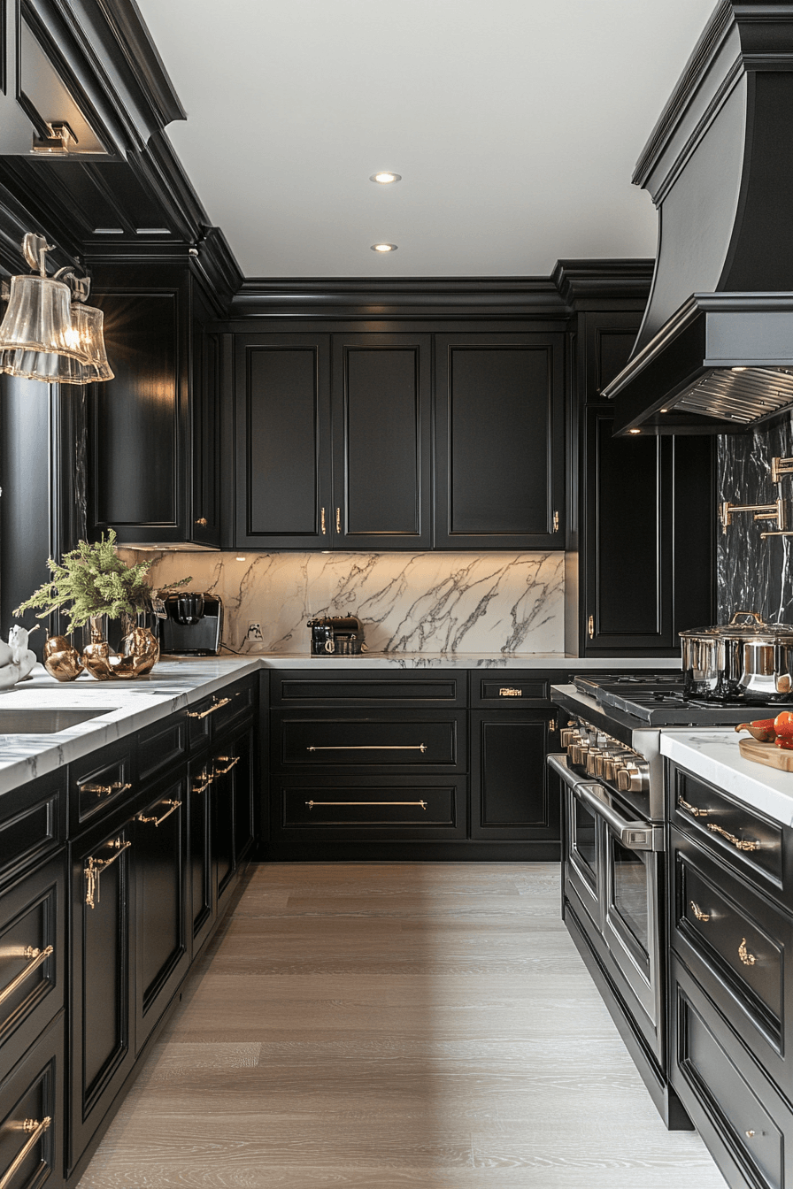 black and white kitchen cabinets