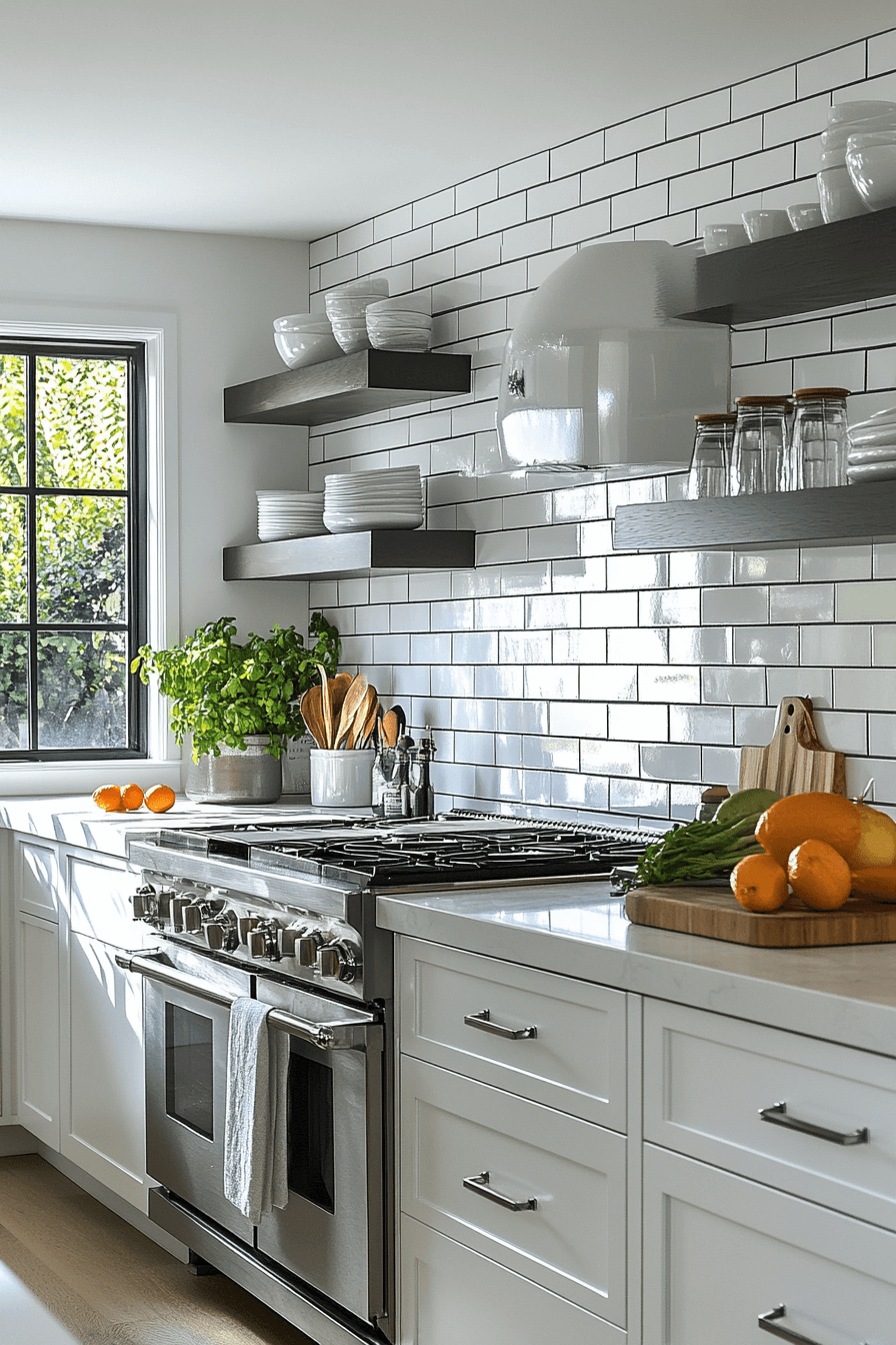 kitchen backsplash with white cabinets