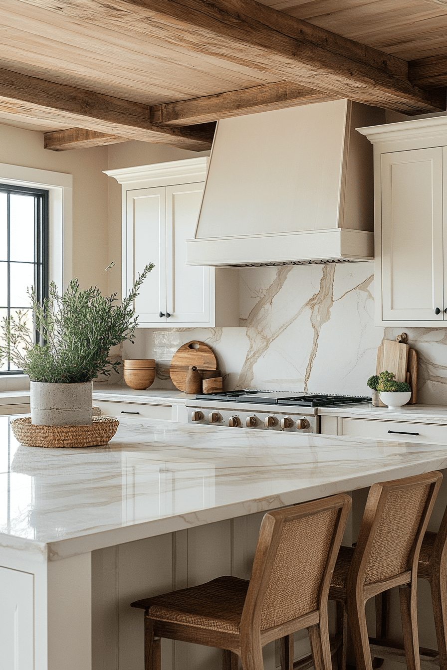 white marble kitchen