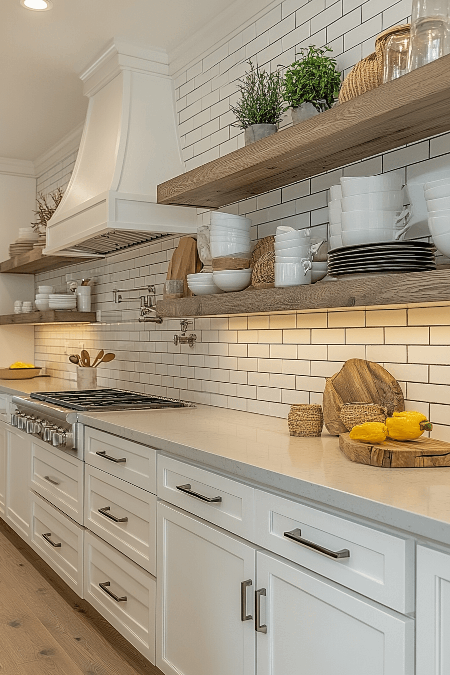 kitchen backsplash with white cabinets