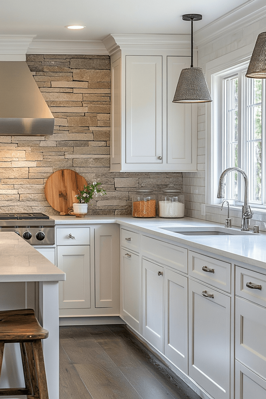 gray and white kitchen