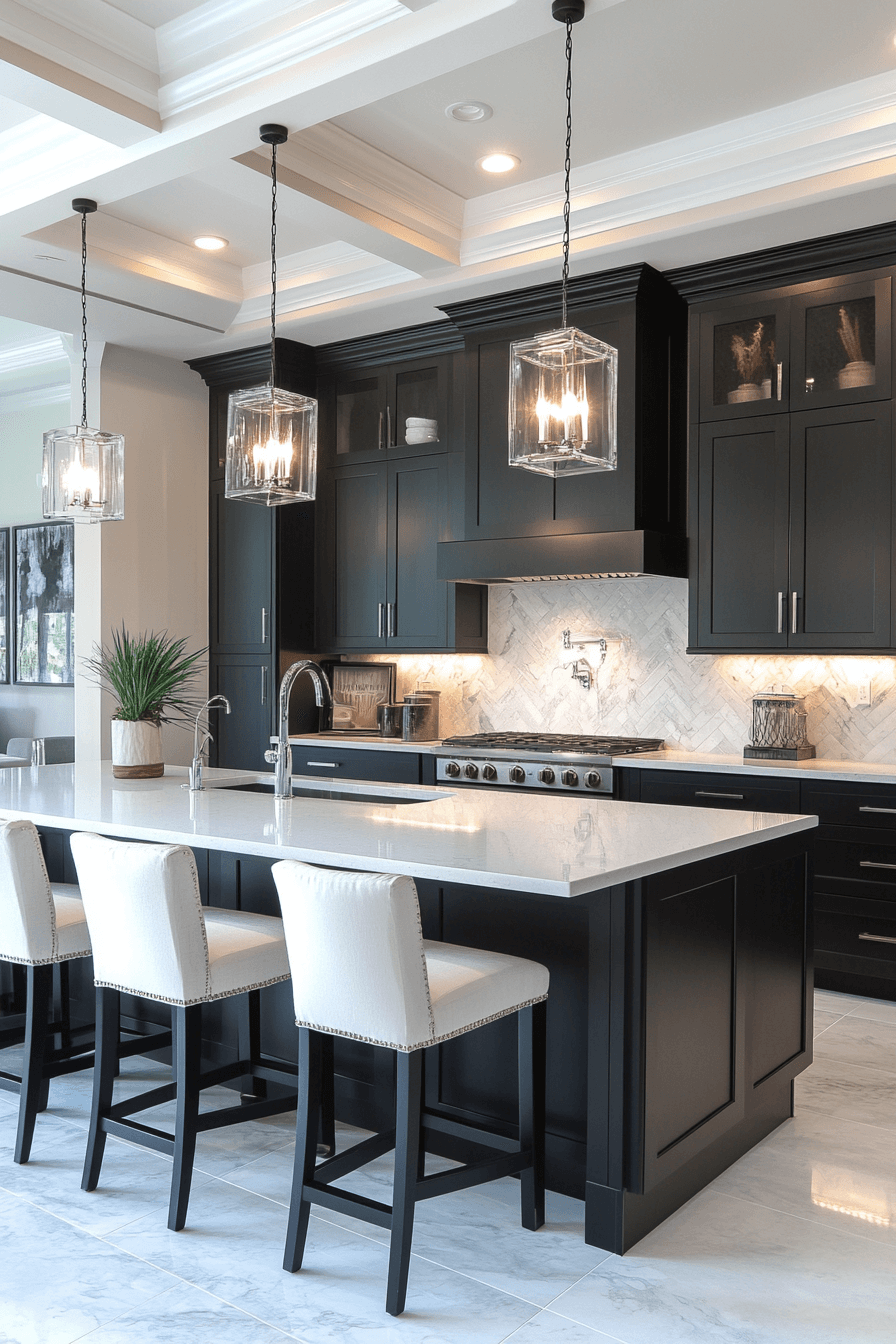 black and white kitchen cabinets