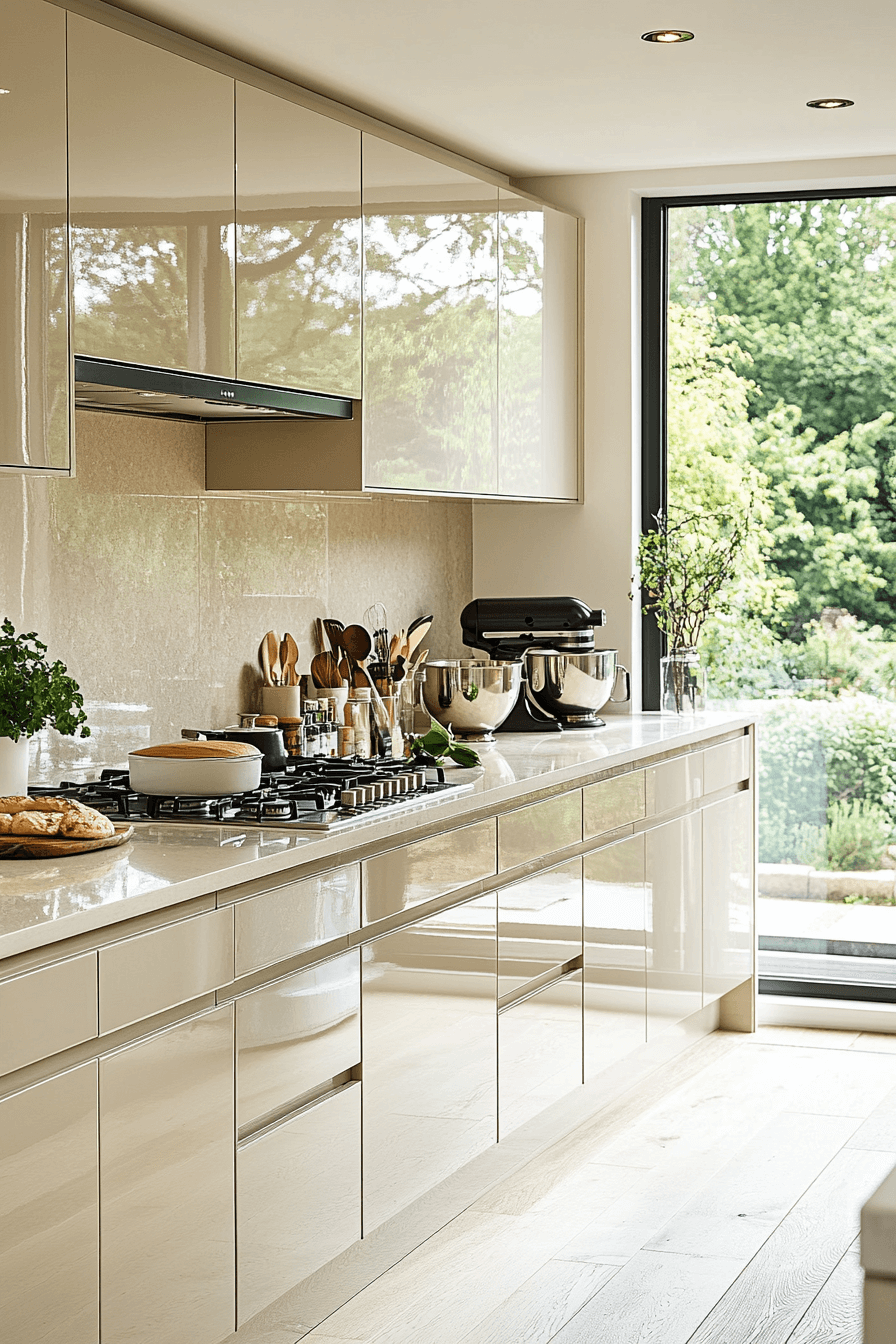 cream kitchen cabinets