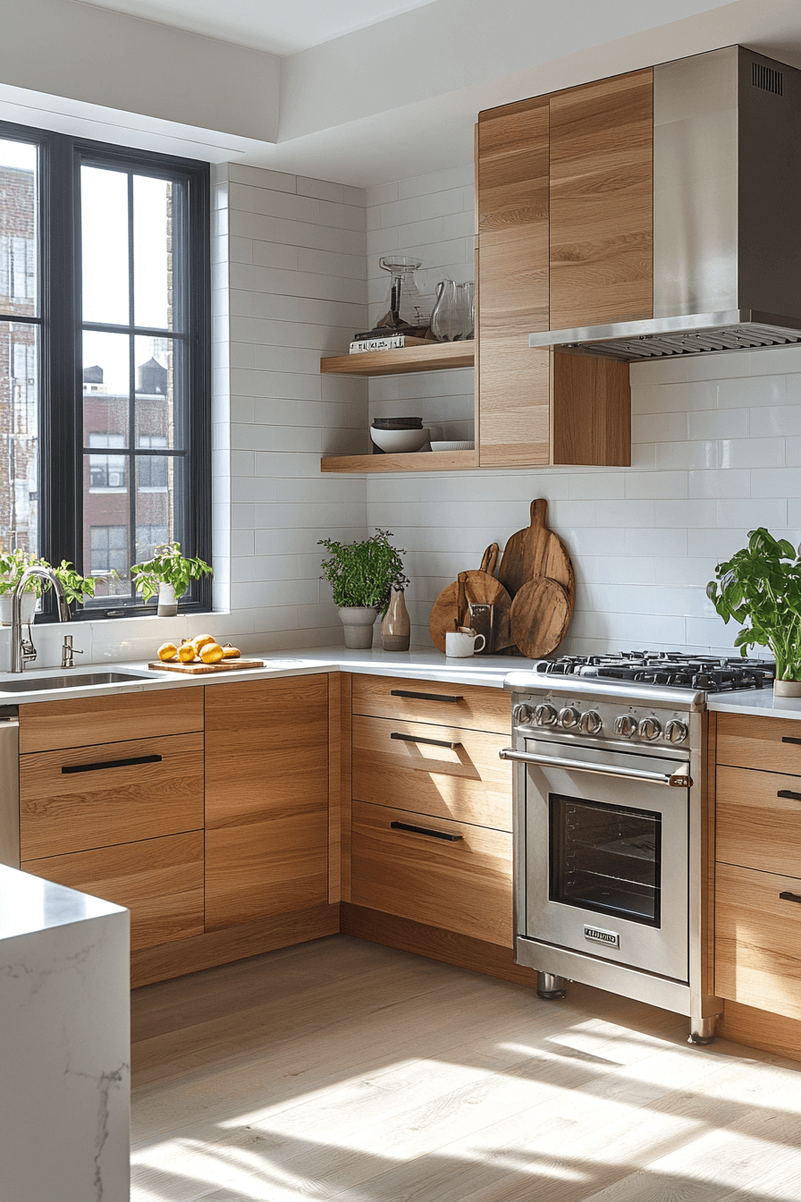 white oak kitchen cabinets