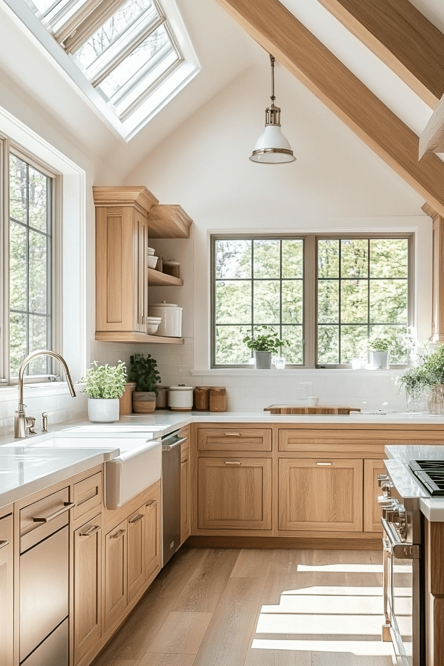 white oak kitchen cabinets