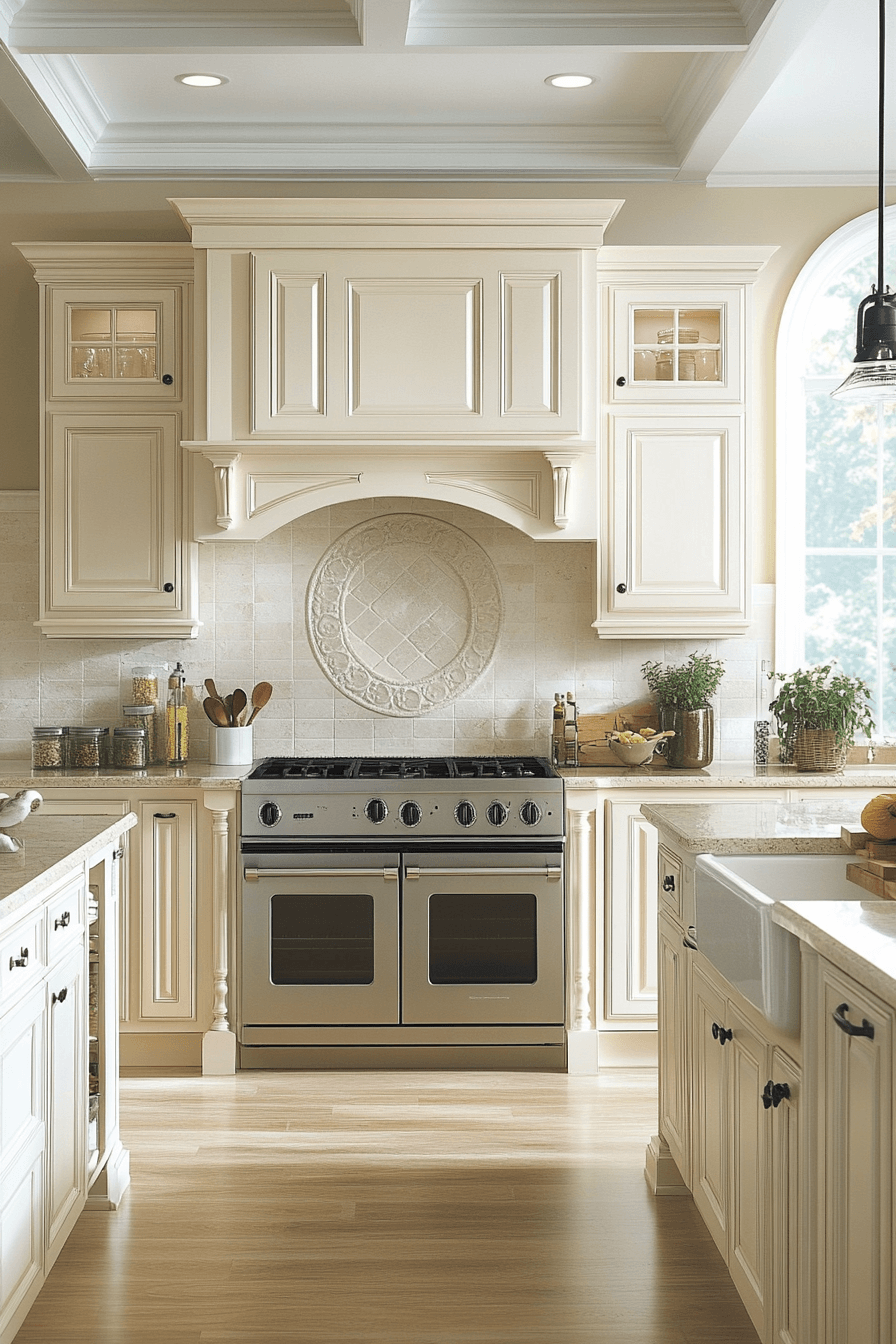 cream kitchen cabinets