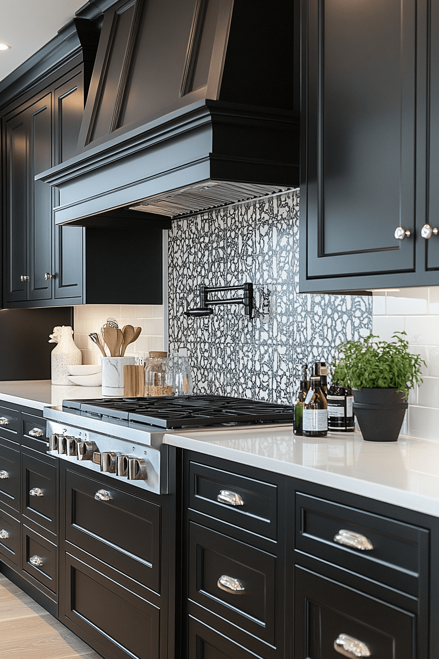 black and white kitchen cabinets