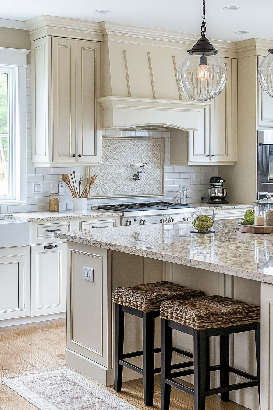 cream kitchen cabinets