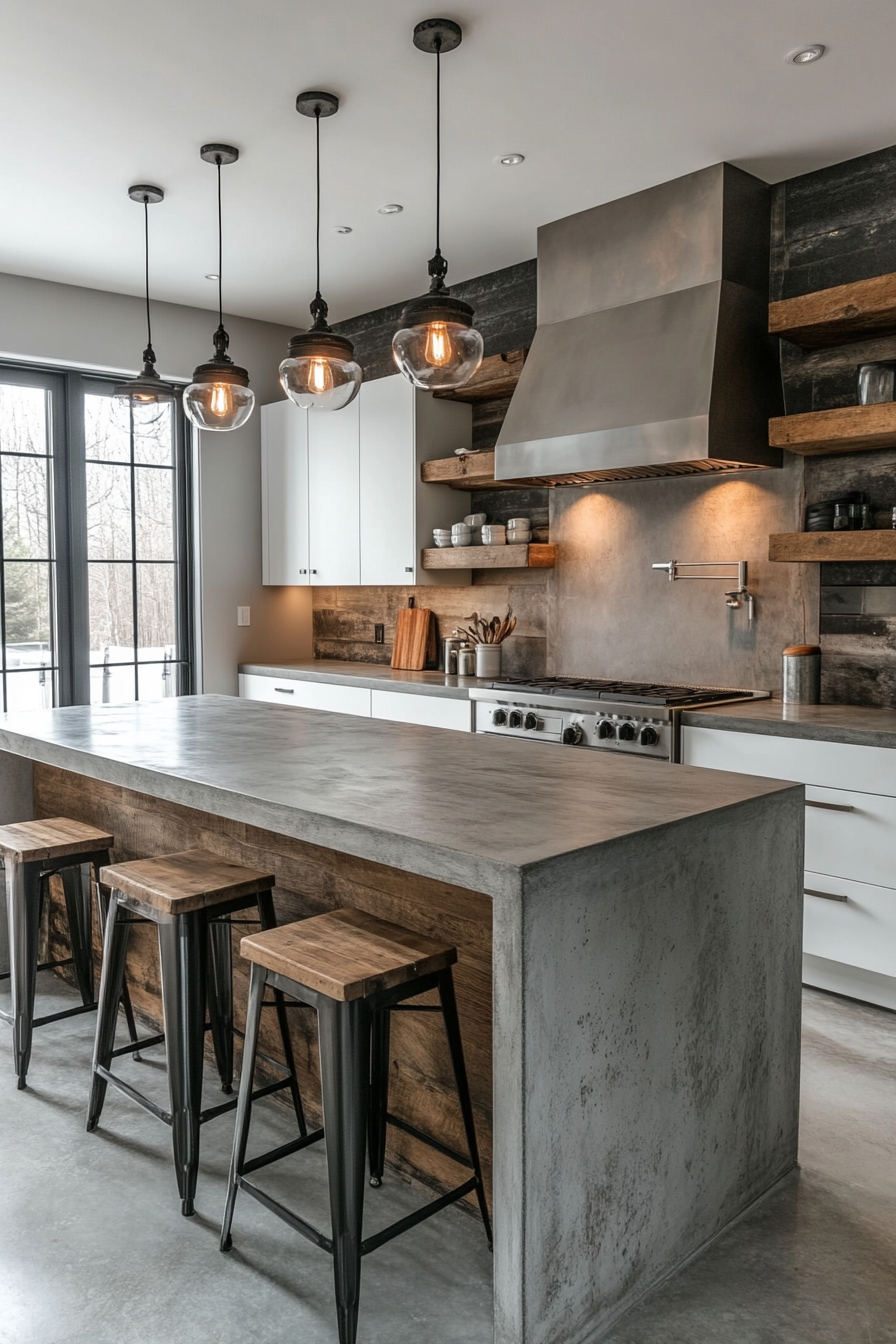 gray and white kitchen