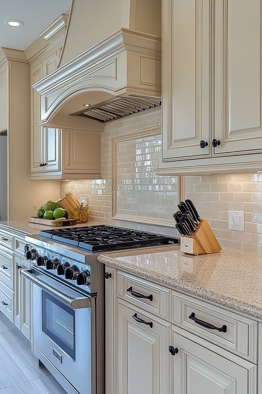 cream kitchen cabinets