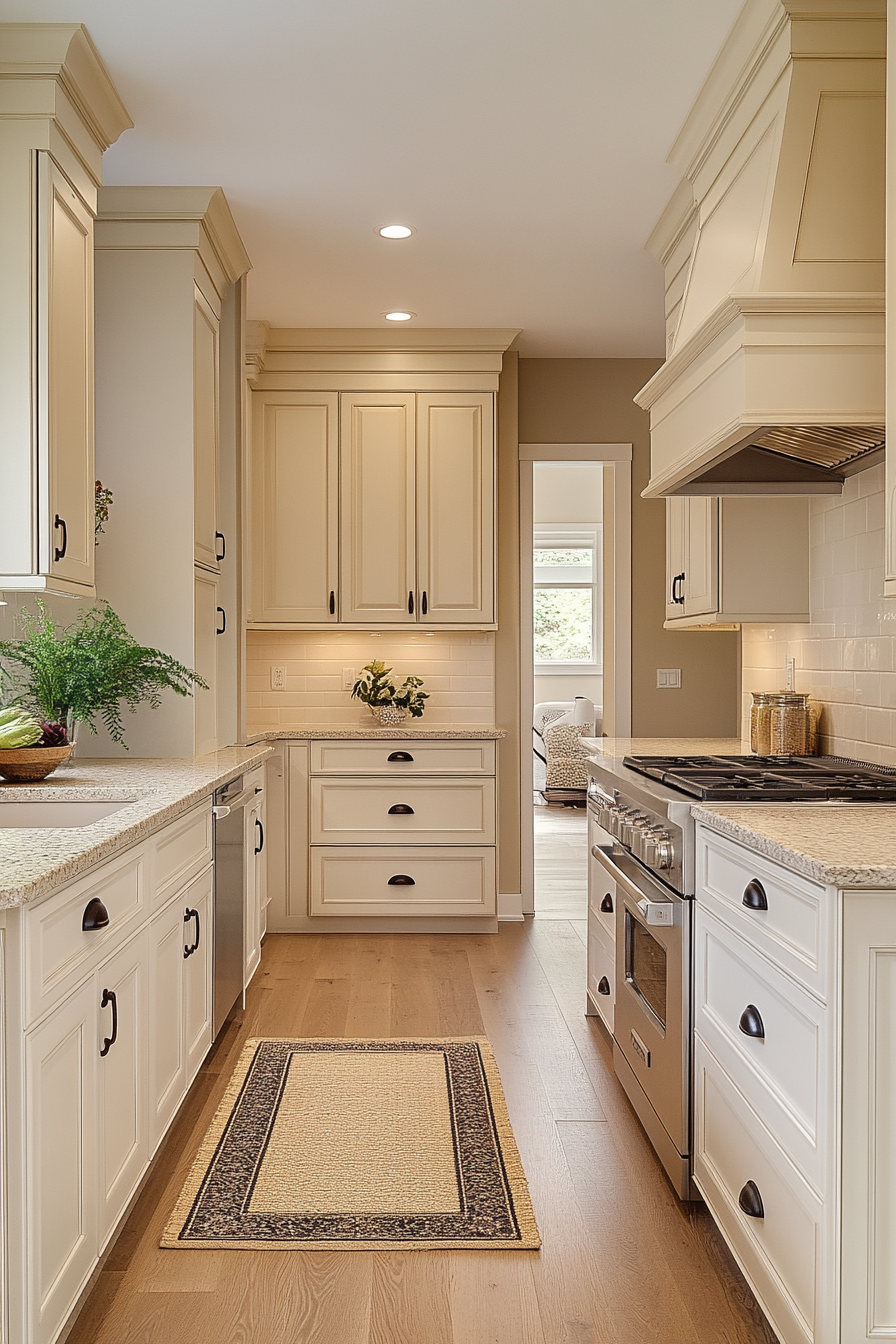 cream kitchen cabinets