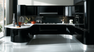 black and white kitchen cabinets