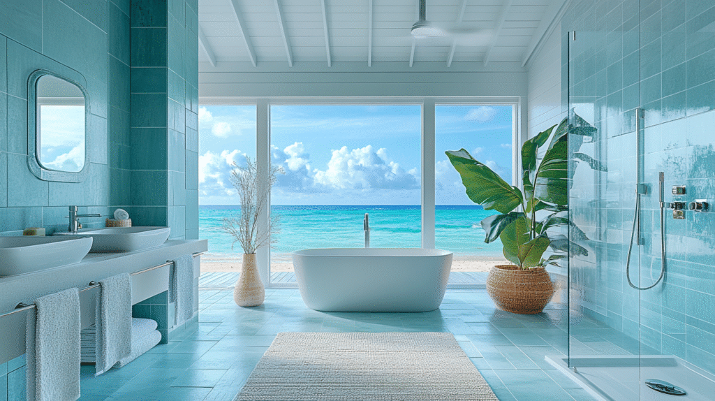 coastal bathroom shower ideas