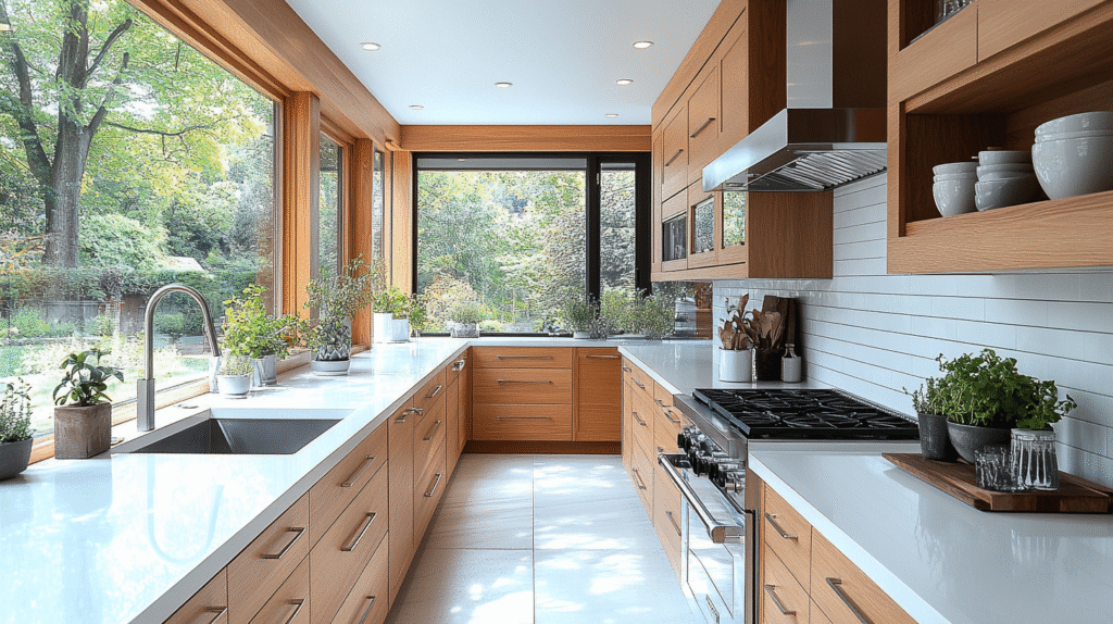 white oak kitchen cabinets
