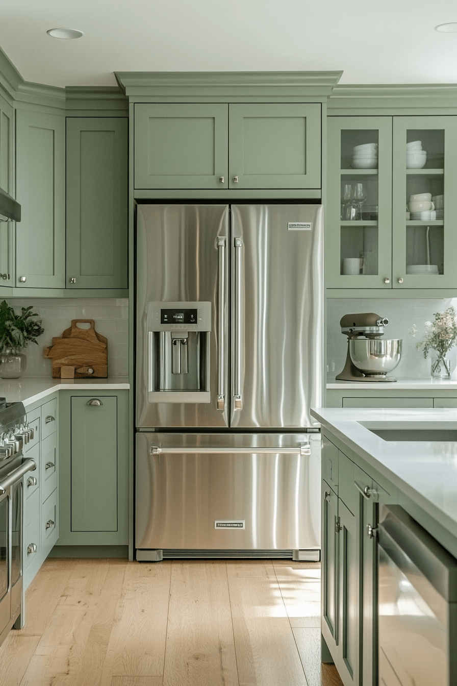 clary sage kitchen cabinets