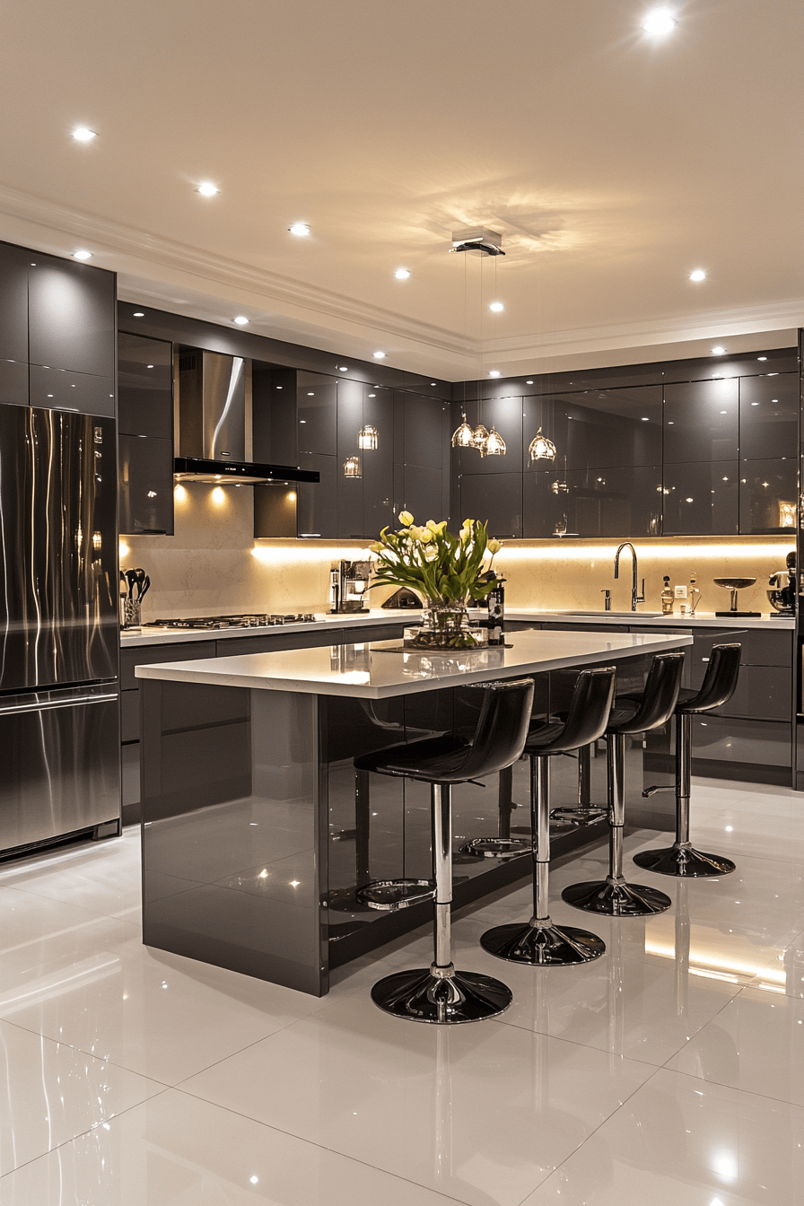 high gloss kitchen cabinets