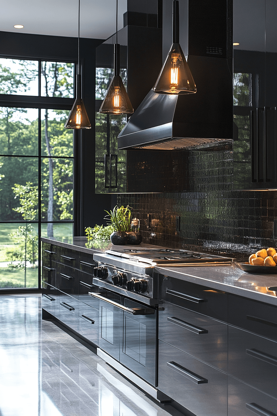 charcoal gray kitchen cabinets
