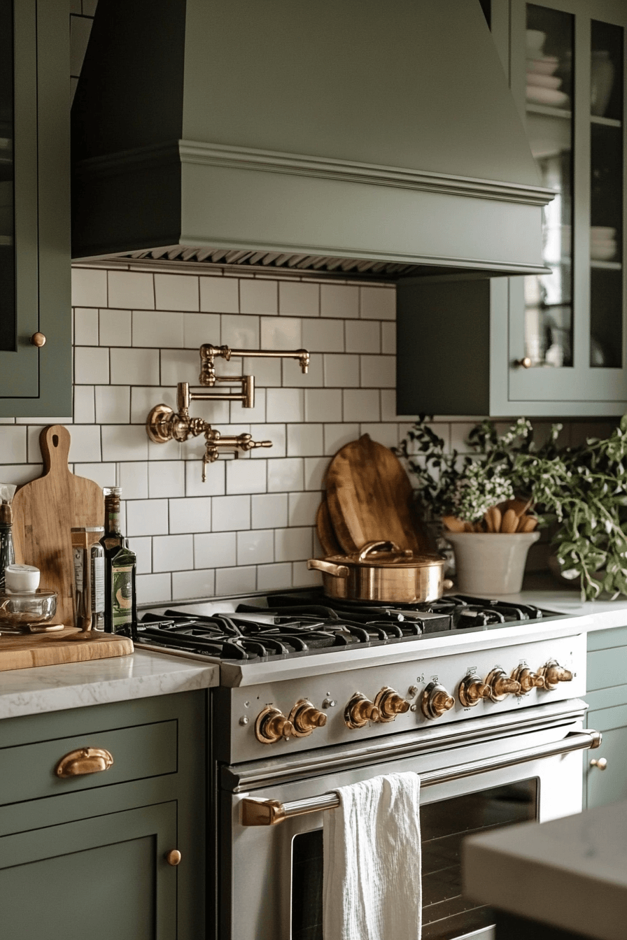 mint green kitchen cabinets