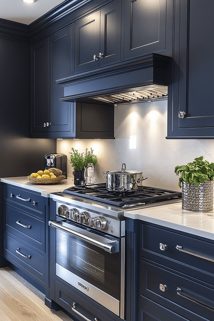 blue grey kitchen cabinets