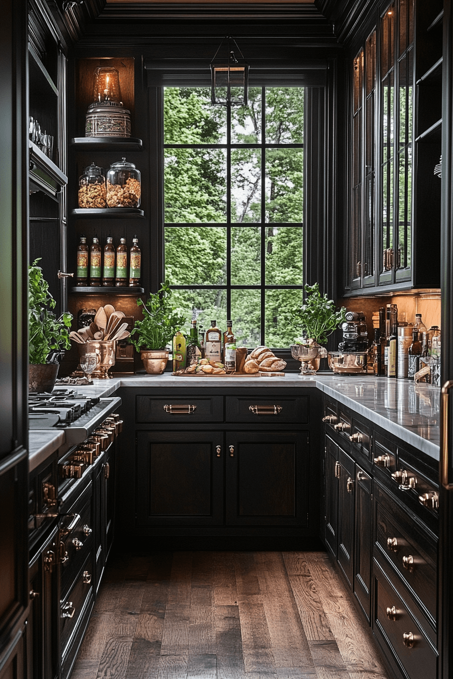 dark walnut kitchen cabinets